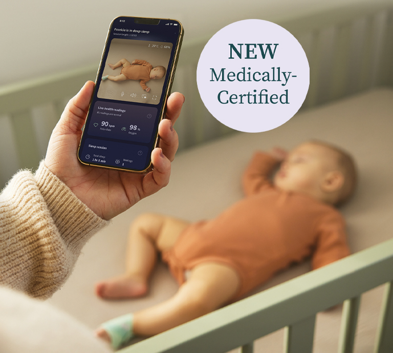Peace of mind through every milestone with the Medically-Certified Dream Sock™ Baby Monitor