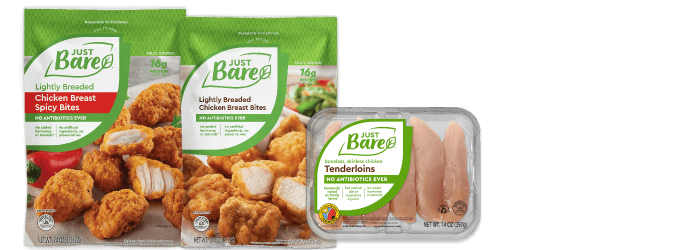 Just Bare - Just Bare, Chicken Breast Bites, Lightly Breaded (24 oz), Shop