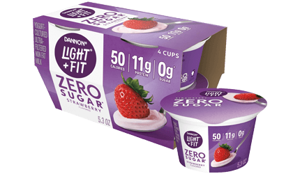 Light + Fit Nonfat Yogurt, Strawberry 5.3oz Wholesale - Danone